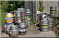 Empty Barrels !! The Rising Sun Pub, Station Rd, Christian Malford, Wiltshire 2015