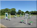 Keep fit equipment next to the Hillingdon Trail