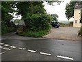 Lane junction and houses at Tresinney