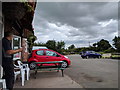 Outside the Long Lane cafe, looking north