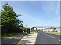 Footbridge over A483 and bus shelter