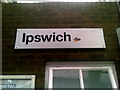 TM1543 : Ipswich Railway Station sign by Geographer