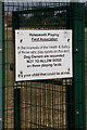 TM3977 : Sign at Halesworth Tennis Courts by Geographer
