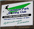 Cwmbran Park Bowling Club information board, Cwmbran