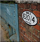 SZ1593 : Fairmile Road railway bridge identifier, Christchurch  by Jaggery