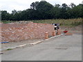 Building a wall at Gledrid Farm