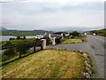 Gate to houses overlooking Loch Eireasort in Baile Ailean