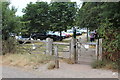 TQ1352 : Gates to car park, Polesden Lacey by M J Roscoe
