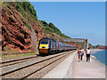 SX9777 : South West Coast Path and Railway between Dawlish and Langstone Point by David Dixon