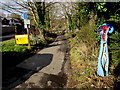 Quakers Yard name sign, Tram Road Side, Quakers Yard