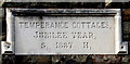 Temperance Cottages 1887 plaque, Christchurch Road, Newport