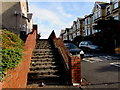 Steps up to the Morden Road pavement, Newport