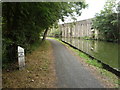 Milepost beside the Leeds and Liverpool Canal