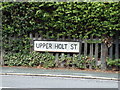 TL8628 : Upper Holt Street sign by Geographer