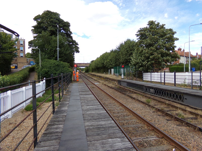 Surveying At Halesworth Railway Station © Geographer Cc-by-sa/2.0 ...