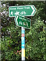 Signpost on Goss Moor multi-use trail