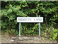 Abbotts Lane sign