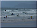 C8640 : Surfers and bathers, East Strand, Portrush by Kenneth  Allen