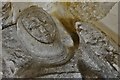 Lydd, All Saints Church: Effigy, thought to be of Sir Walter de Menyl (detail) 1