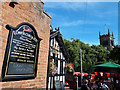 View from pub to church