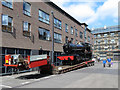 Steam locomotive moves in Swindon