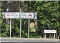 Signs at Slash Lane/Sileby Road junction