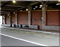 Queensway bus stops and benches in Newport city centre