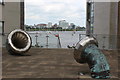 Public sculpture above River Taff