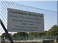 TL7205 : Great Baddow Bowling Club sign by Geographer