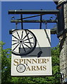 SK0295 : Sign for the Spinners Arms, Hadfield by JThomas