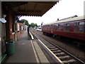 TL8928 : Chappel & Wakes Colne Railway Station Platform by Geographer