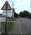 Warning sign - traffic lights, Redwick Road, Redwick, South Gloucestershire