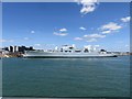 HMS Bristol berthed in Fountain Lake