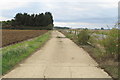 Footpath to Whitfield along a farm track