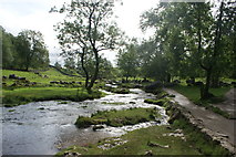 SD8964 : View along Malham Beck from the path leading to Malham Cove #2 by Robert Lamb