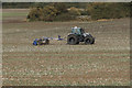 Tractor in Pinchwell Field off Sandy Flat Lane