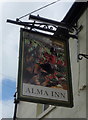 Sign for the Alma Inn, Baxenden