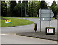 Floorex direction signs on and near a roundabout, Cwmbran