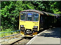 Class 150 2-carriage train approaches Calstock Station