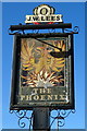 Sign for the Phoenix public house on Briscoe Lane