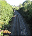 Welsh Marches Line railway from Caerleon towards Cwmbran