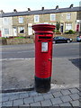 Elizabeth II postbox and houses on Manchester Road, Burnley