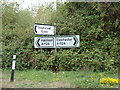 TL8329 : Roadsigns on the A1124 Stonebridge Hill by Geographer