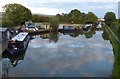 Moored narrowboats along the Lancaster Canal