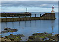 NU2704 : North and South Piers at Amble by Mat Fascione