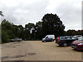 TL8425 : Exit of the Visitors Car Park at Marks Hall by Geographer