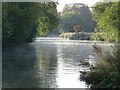 SP2155 : Morning mist on the River Avon by Philip Halling