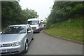 Traffic emerging from South Hams Industrial Estate