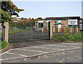 SO0428 : Entrance gates to Brecon Pupil Referral Unit, Brecon by Jaggery