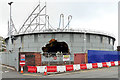 NY4055 : Demolition of gas holder in progress by Rose and Trev Clough